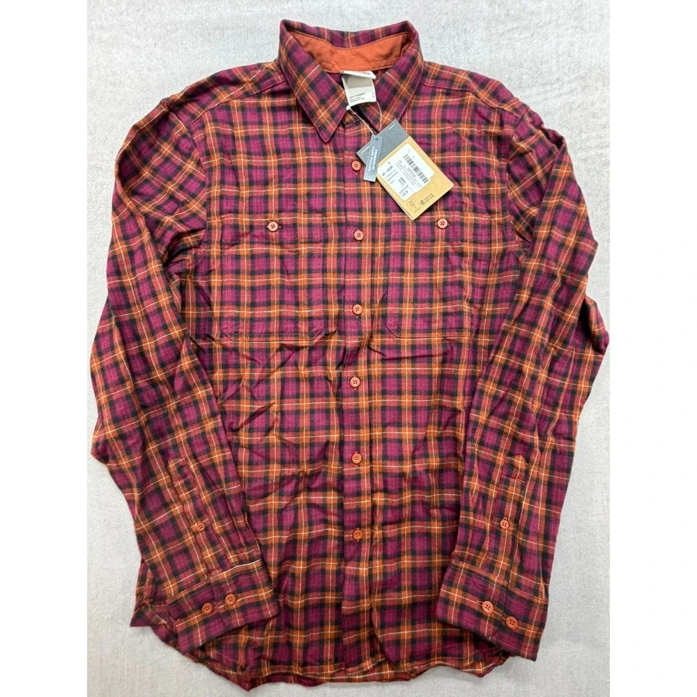 New The North Face Men Arroyo Flannel Shirt Red Black Size Small Plaid